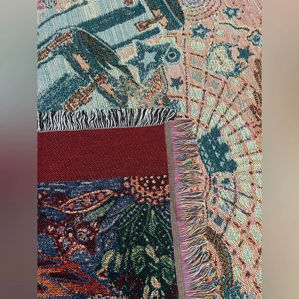 Santana Supernatural River of Colors Woven Throw Blanket The Rug Brand Vintage